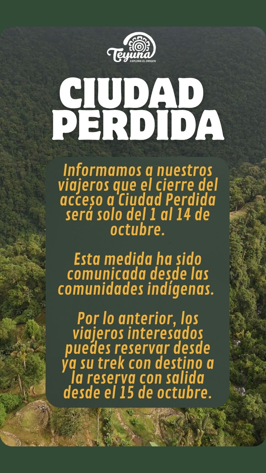 Promoción Teyuna Tours - Ciudad Perdida