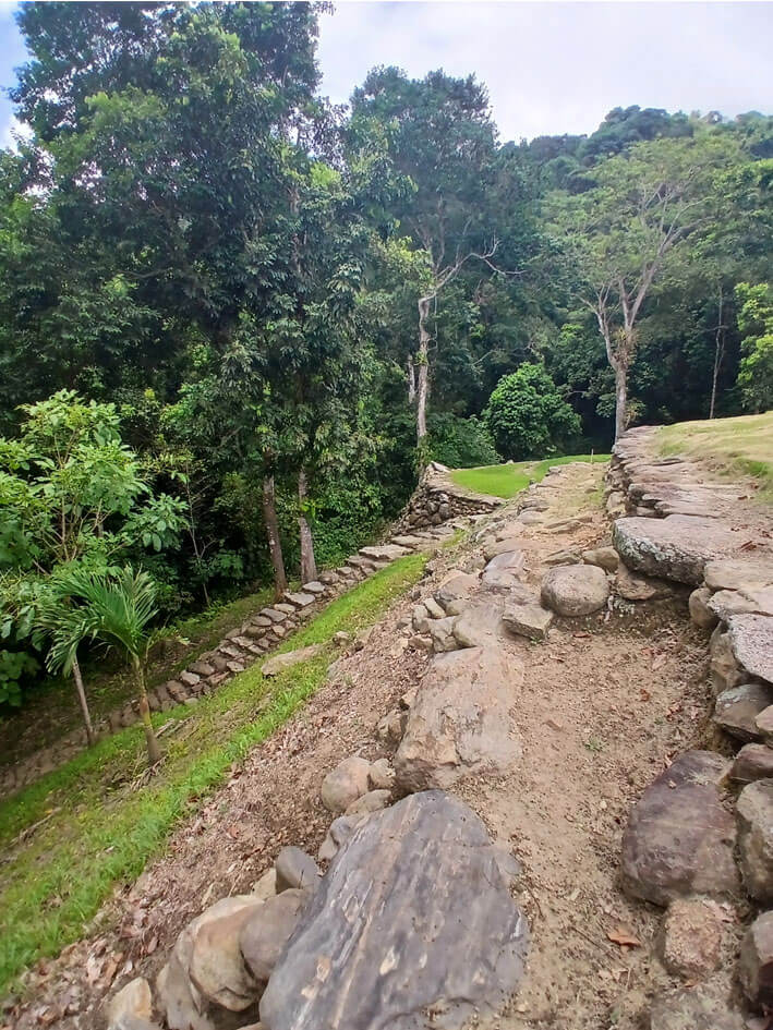 Beautiful waterfall and natural pool in jungle setting near Bunkuany archaeological site, Sierra Nevada de Santa Marta